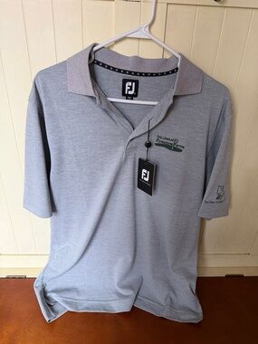 FootJoy Light Gray Polo with Heather Contrast Collar NWT